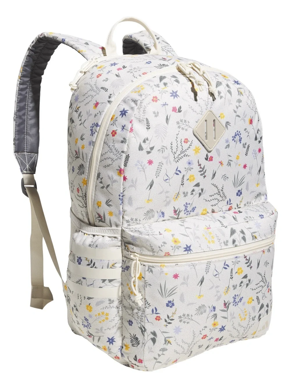 adidas Cream Floral Print Backpack - Picture 6 of 8